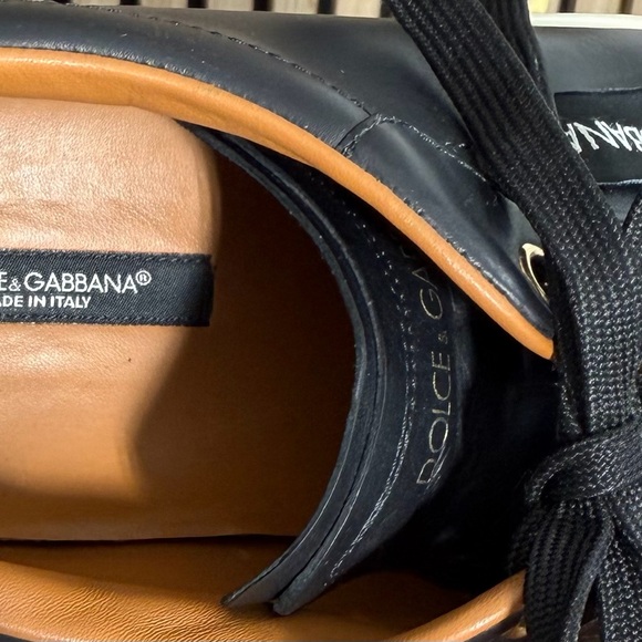 WOW 🔥 DOLCE & GABBANA 🩶 Luxury Low Top Leather Mens Size 7 Sneakers (Authentic)! - Picture 8 of 17